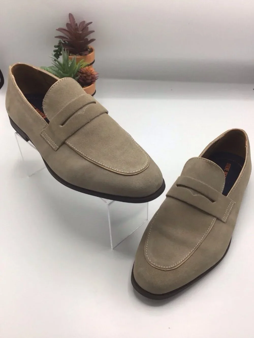 Steve Madden Men's Traviss Crush Back Penny Loafers, Desert, Size 10.5 D